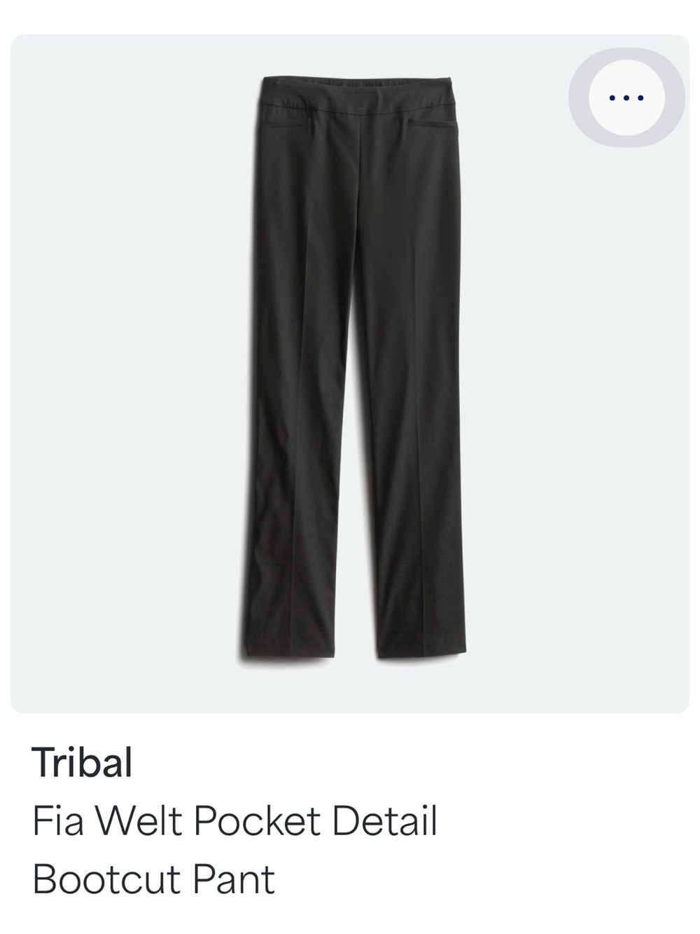 Tribal Black Fia Bootcut Pants